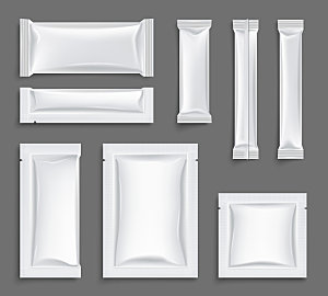 卡通白色包装袋调料袋矢量元素