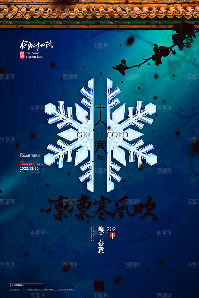 中国传统节气大寒海报
