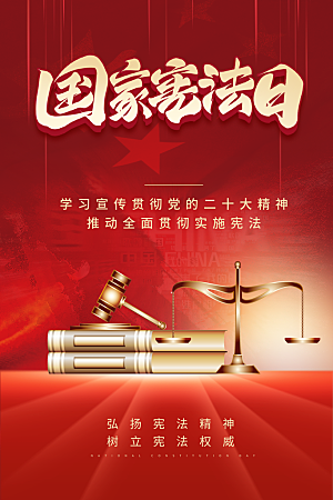 国家宪法日普法宣传展板海报