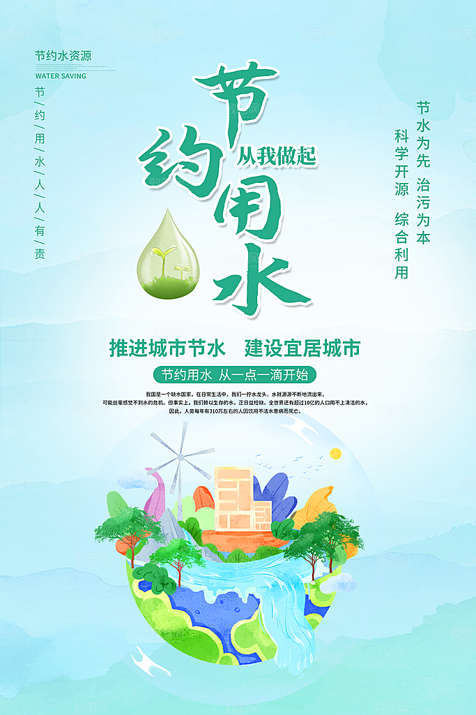 节约用水展板海报设计