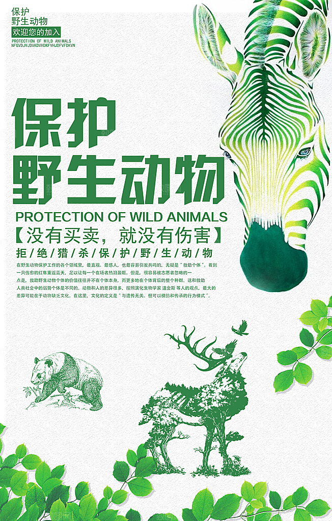 保护野生动物宣传海报