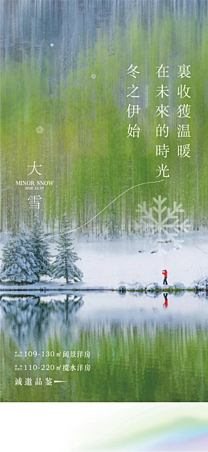 中国传统节大雪简约素雅手机海报