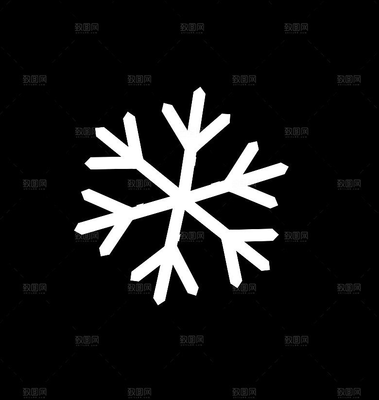 冬季雪花六瓣雪花