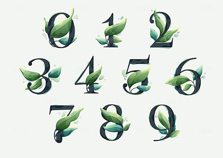 小清新风格数字元素