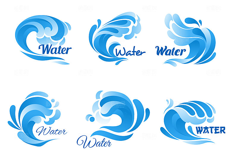 海浪浪花矢量元素