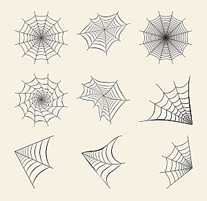 蜘蛛网矢量卡通元素