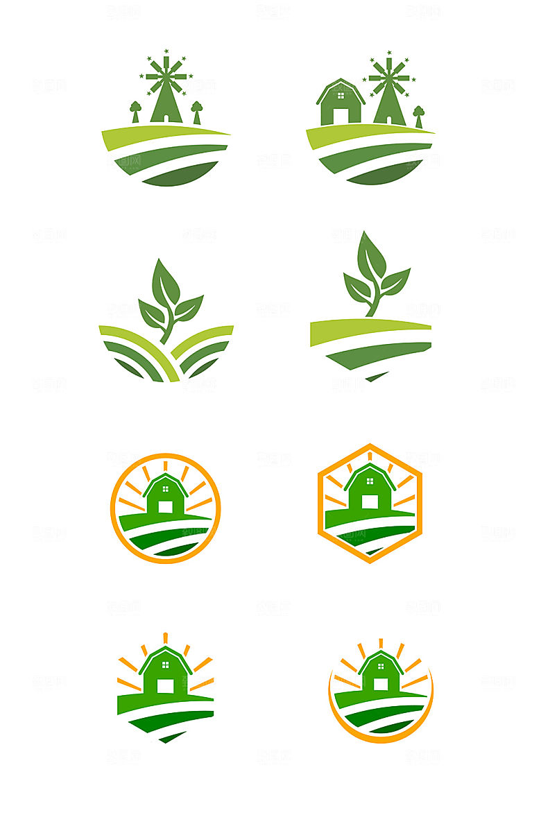 农业农作物矢量LOGO元素