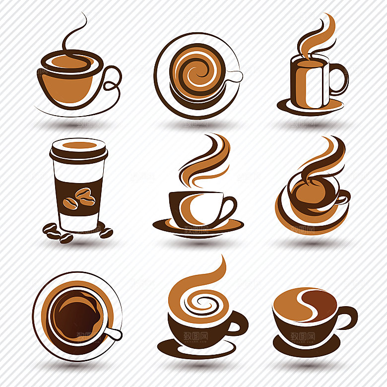 咖啡杯矢量LOGO元素