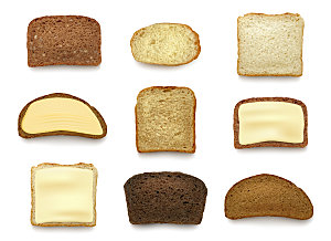 面包切片矢量卡通元素