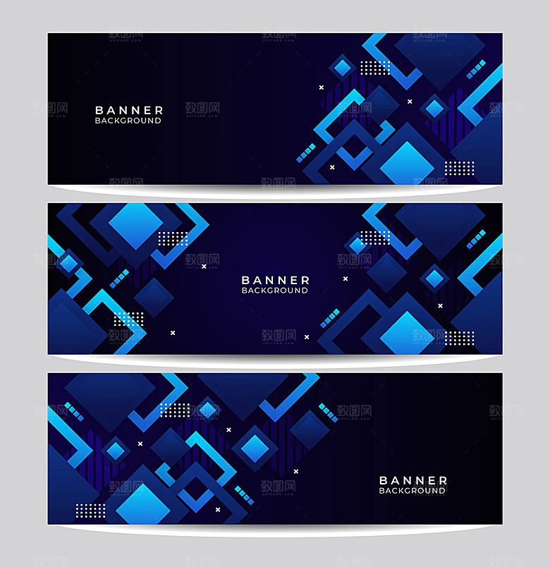 蓝色商务科技banner背景
