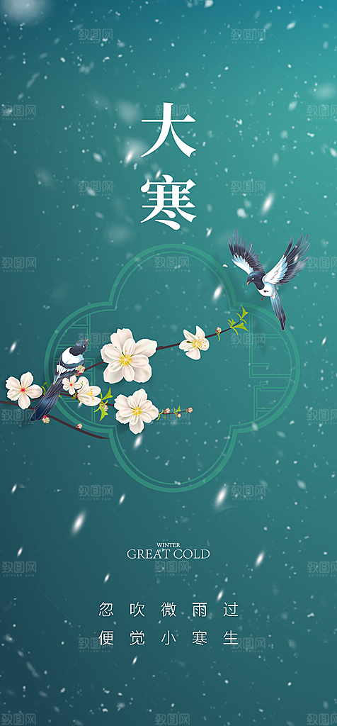 地产二十四节气小寒大寒海报