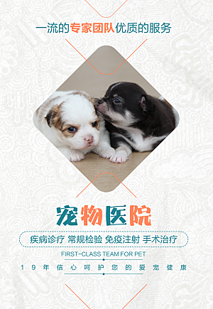 宠物海报宠物店铺医院宣传海报展板