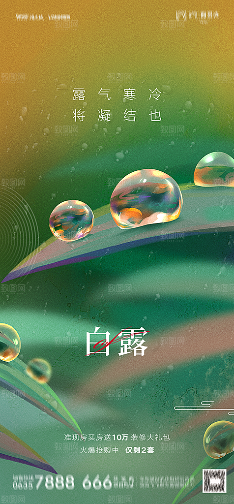 地产白露寒露简约大气海报