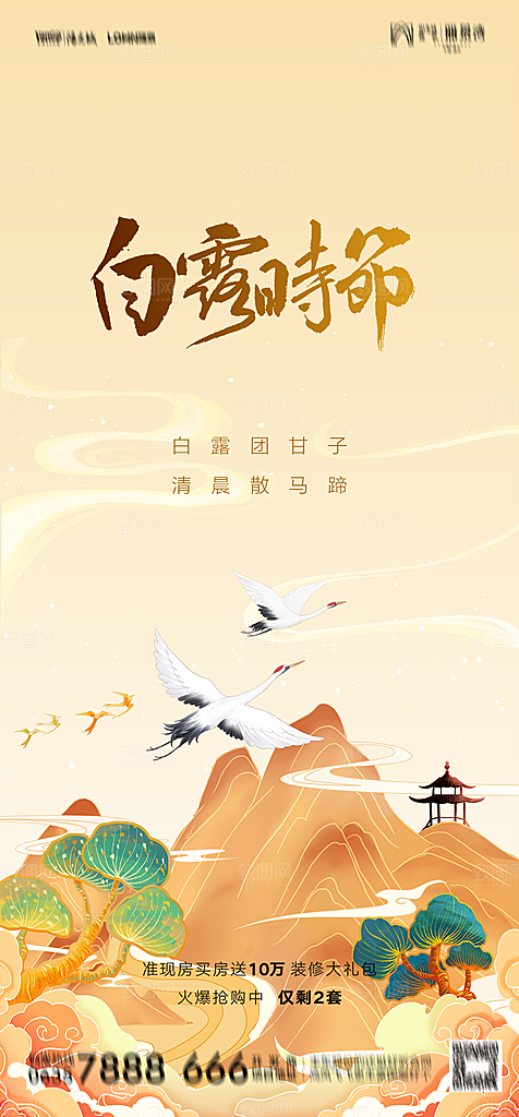地产白露寒露简约大气海报