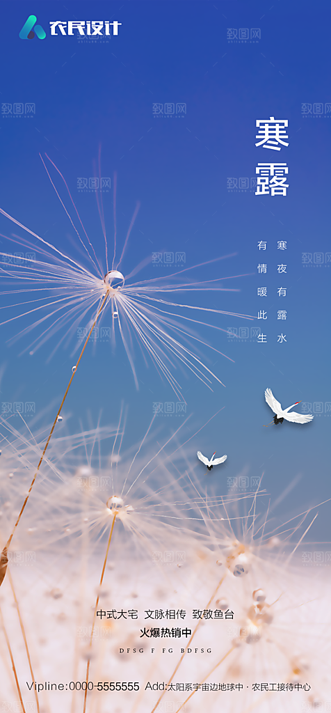 地产白露寒露简约大气海报