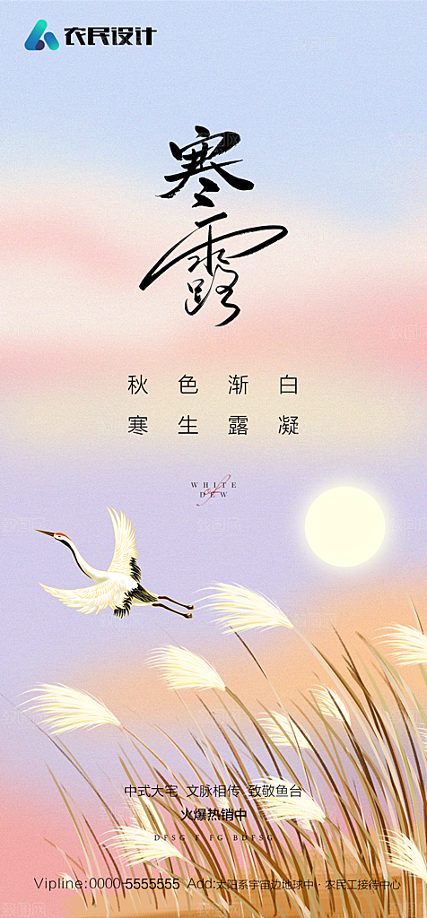 地产白露寒露简约大气海报