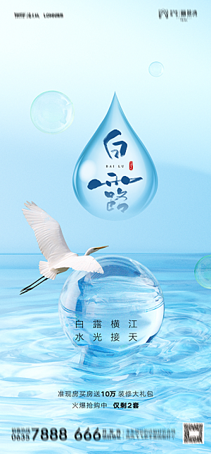 地产白露寒露简约大气海报