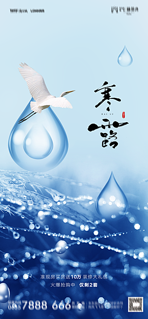 地产白露寒露简约大气海报