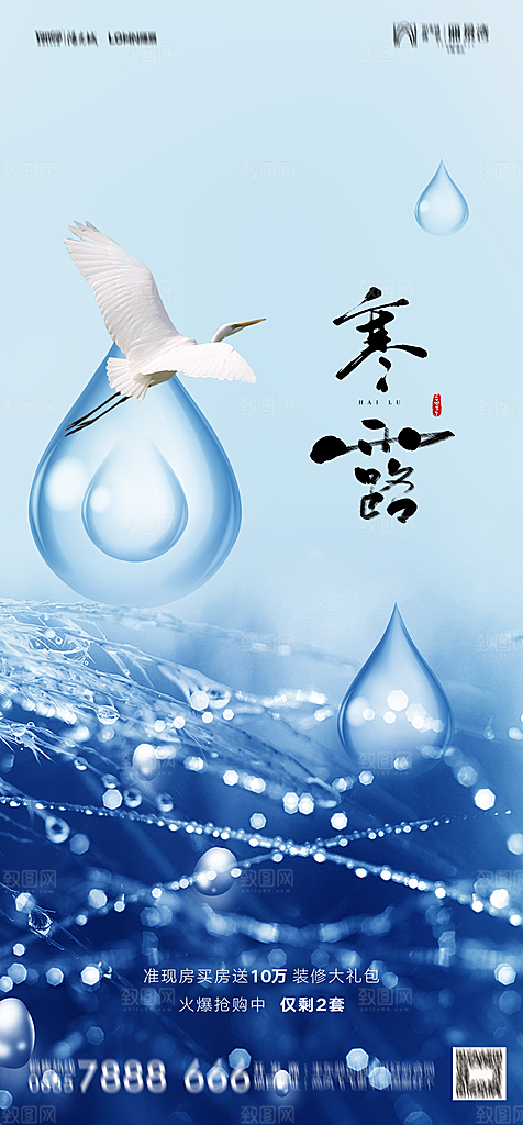 地产白露寒露简约大气海报