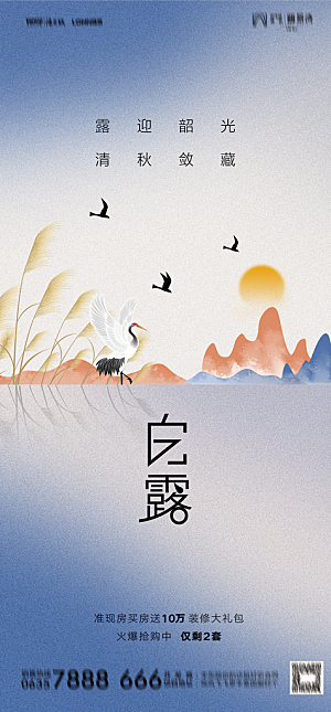 地产白露寒露简约大气海报