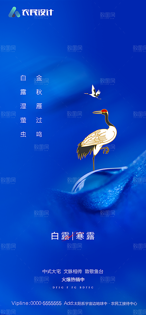 地产白露寒露简约大气海报