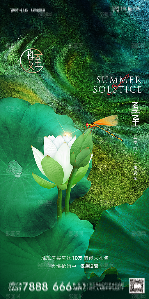 地产夏至节气简约大气海报