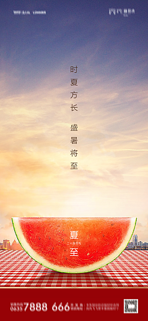 地产夏至节气简约大气海报