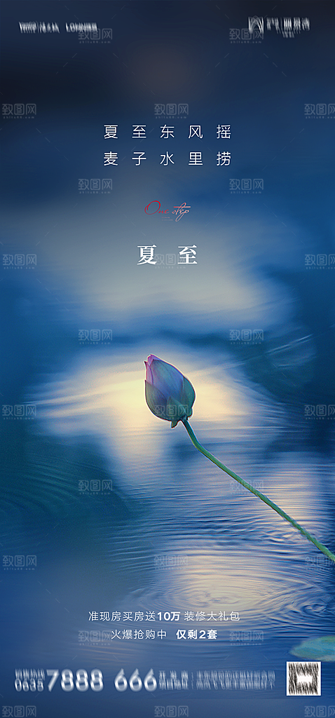 地产夏至节气简约大气海报