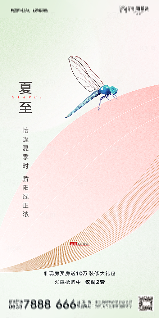 地产夏至节气简约大气海报