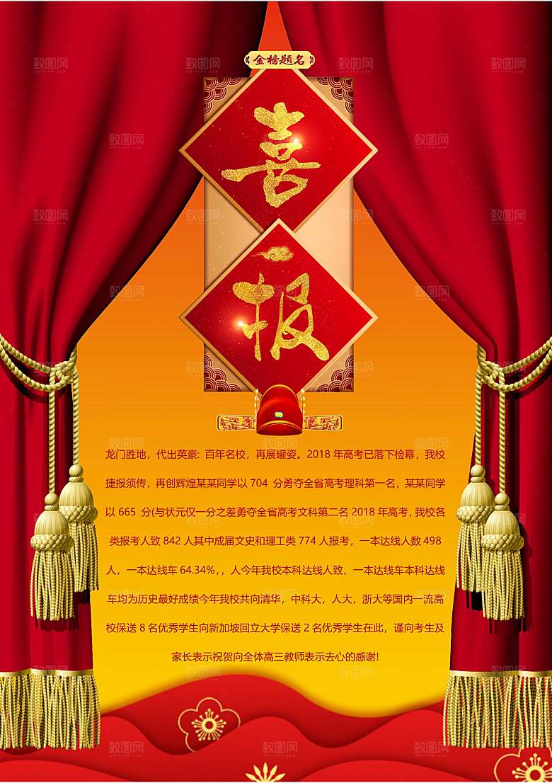 喜报战报捷报状元榜光荣榜