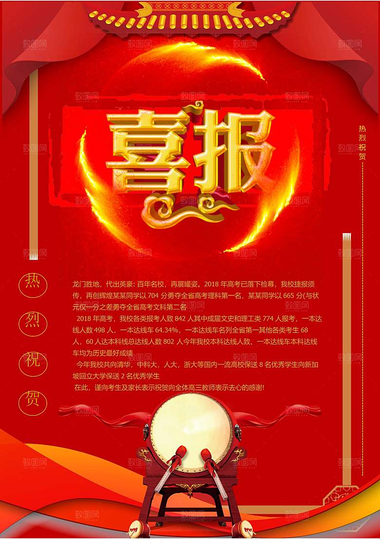 喜报战报捷报状元榜光荣榜