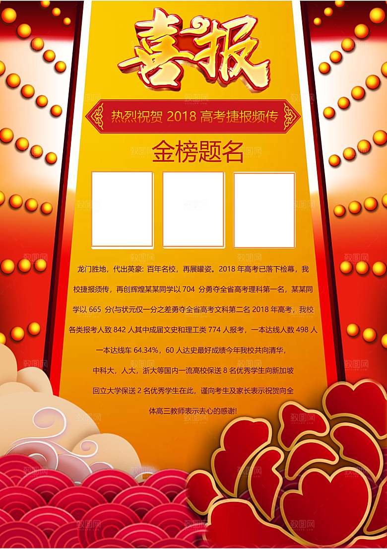 喜报战报捷报状元榜光荣榜