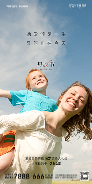 地产母亲节节日简约大气海报
