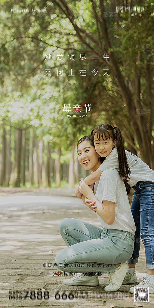 地产母亲节节日简约大气海报