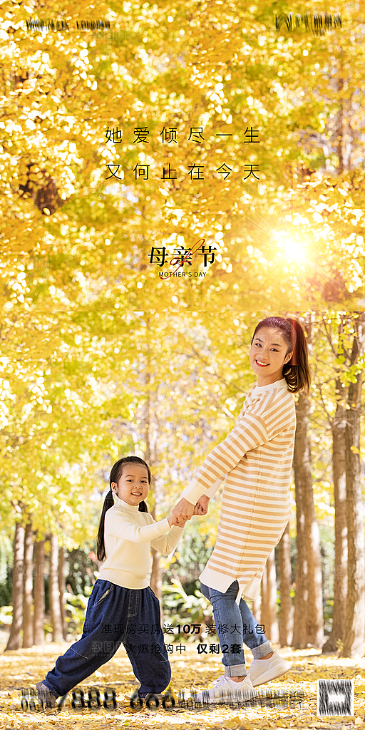 地产母亲节节日简约大气海报