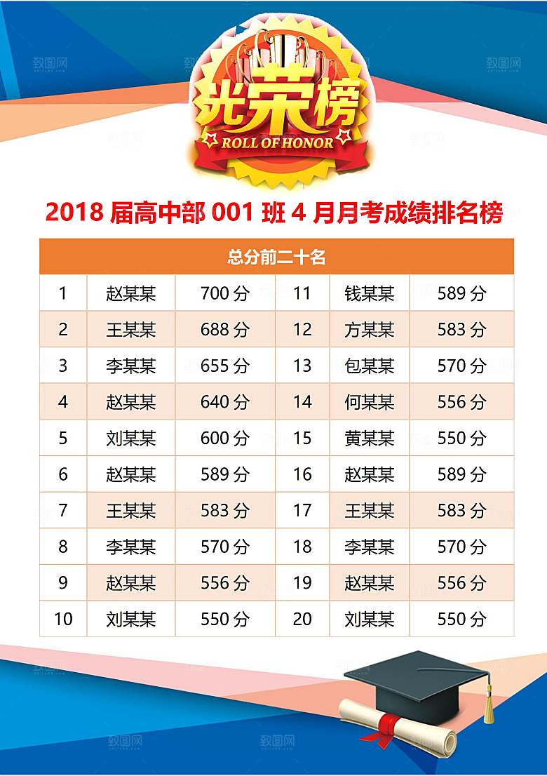 红色喜报大气光荣榜录取通知书战报