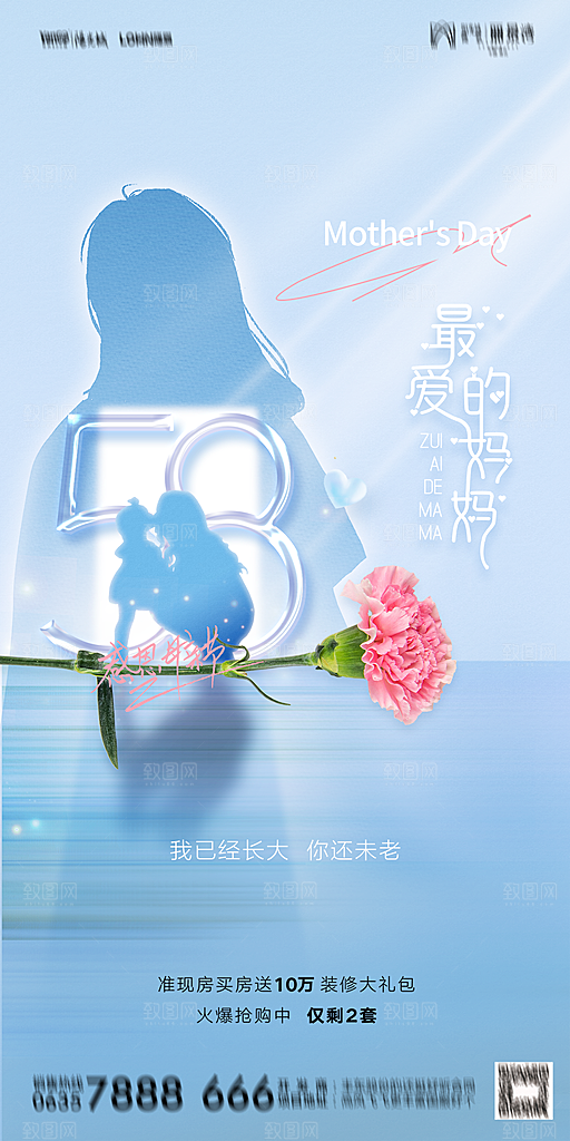 地产母亲节节日简约大气海报