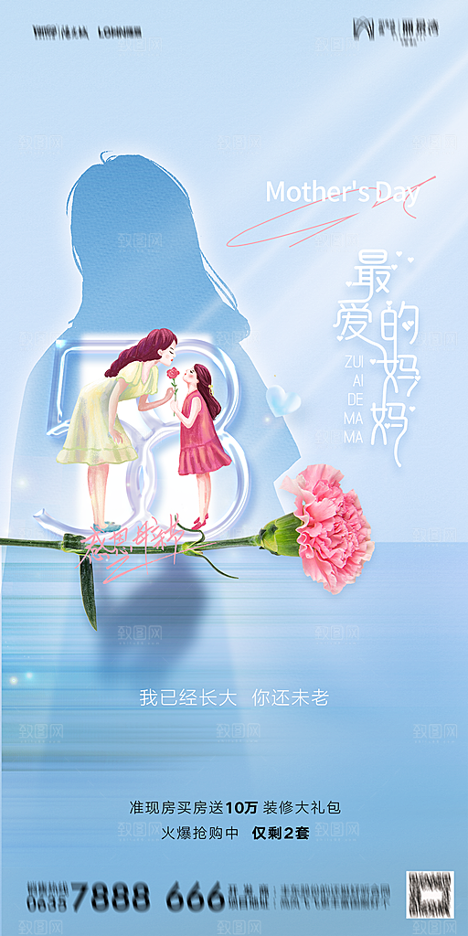 地产母亲节节日简约大气海报