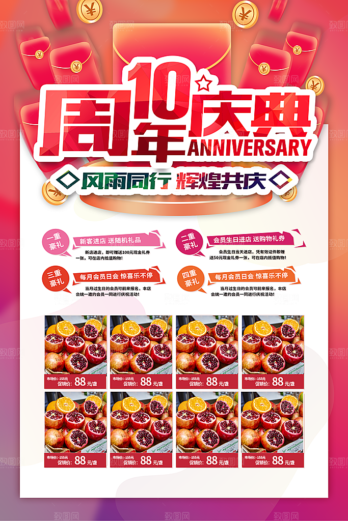 周年庆促销海报展板
