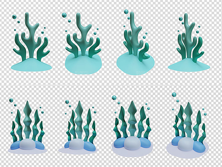 3D立体水草PSD元素