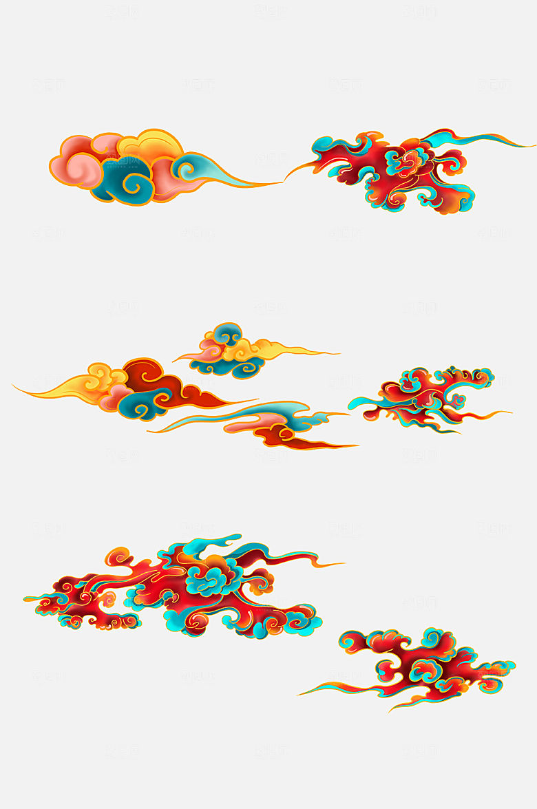 中国风手绘祥云云纹免抠元素
