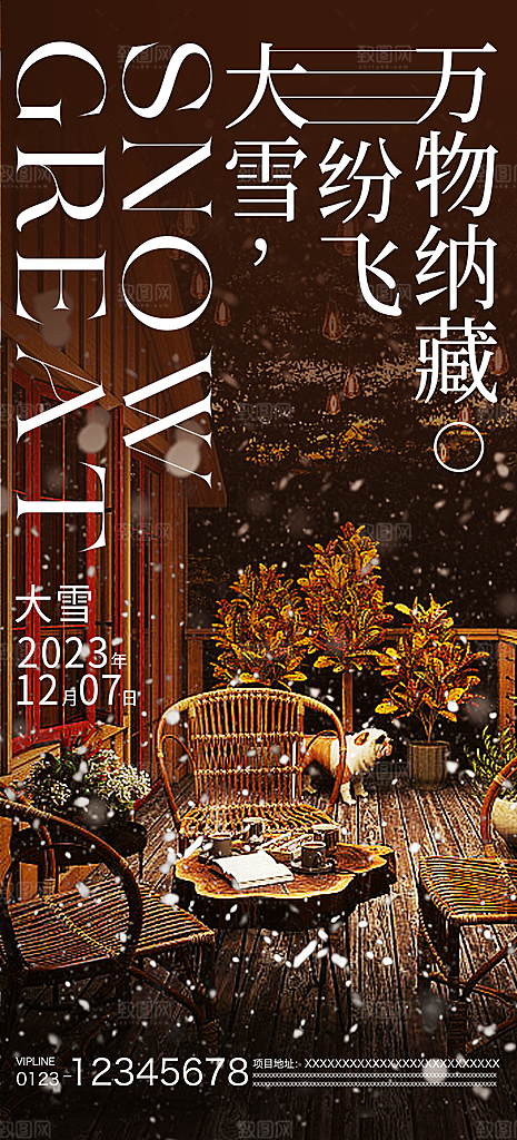 小寒大雪节气广告