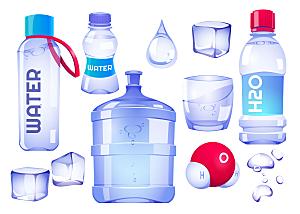 瓶装纯净水矢量元素