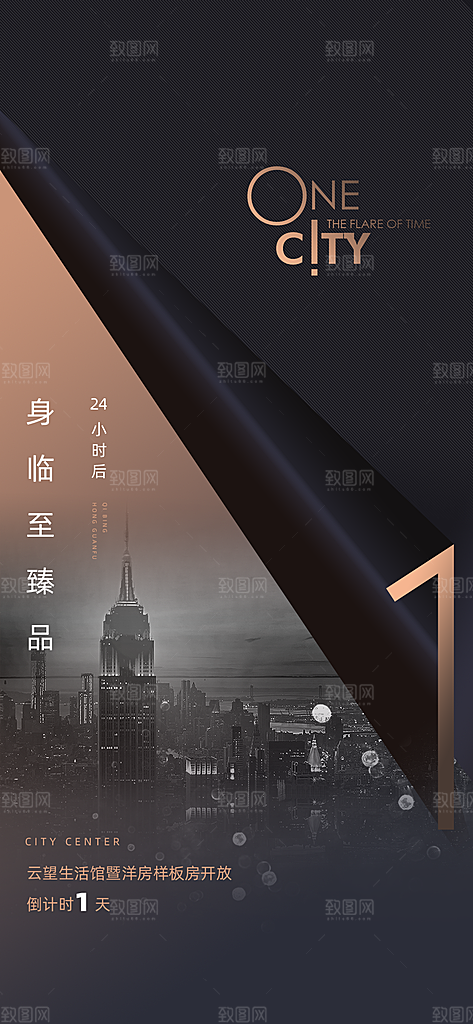 商业大气简约倒计时手机海报