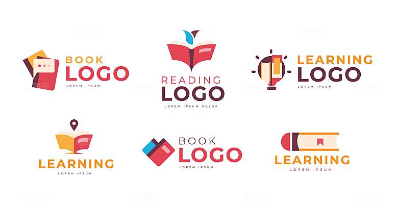 电子书阅读矢量LOGO元素