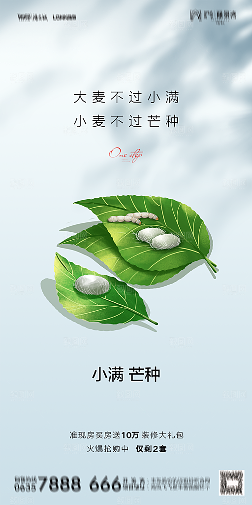 地产小满芒种节气简约大气海报