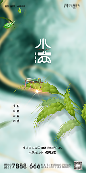 地产小满芒种节气简约大气海报