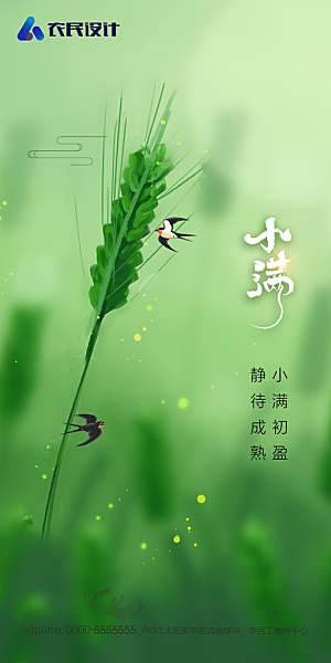 地产小满芒种节气简约大气海报