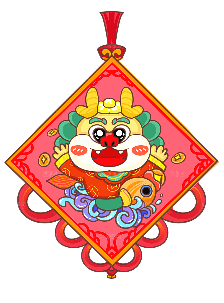 中国结卡通龙形象
