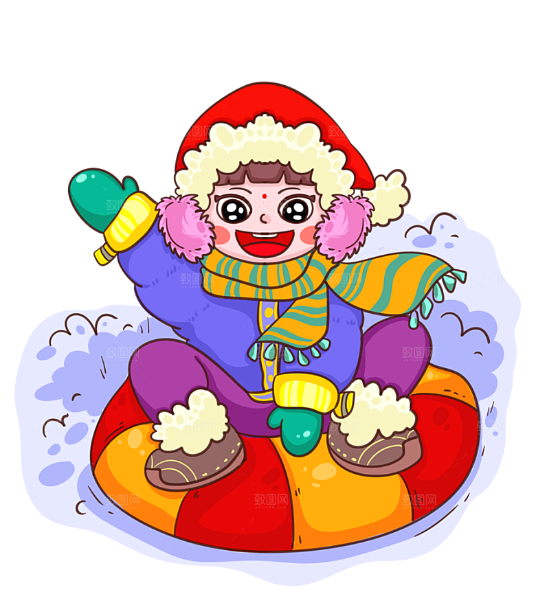 可爱的滑雪小女孩